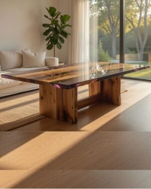Crimson Stripe - Epoxy Resin Wood Table